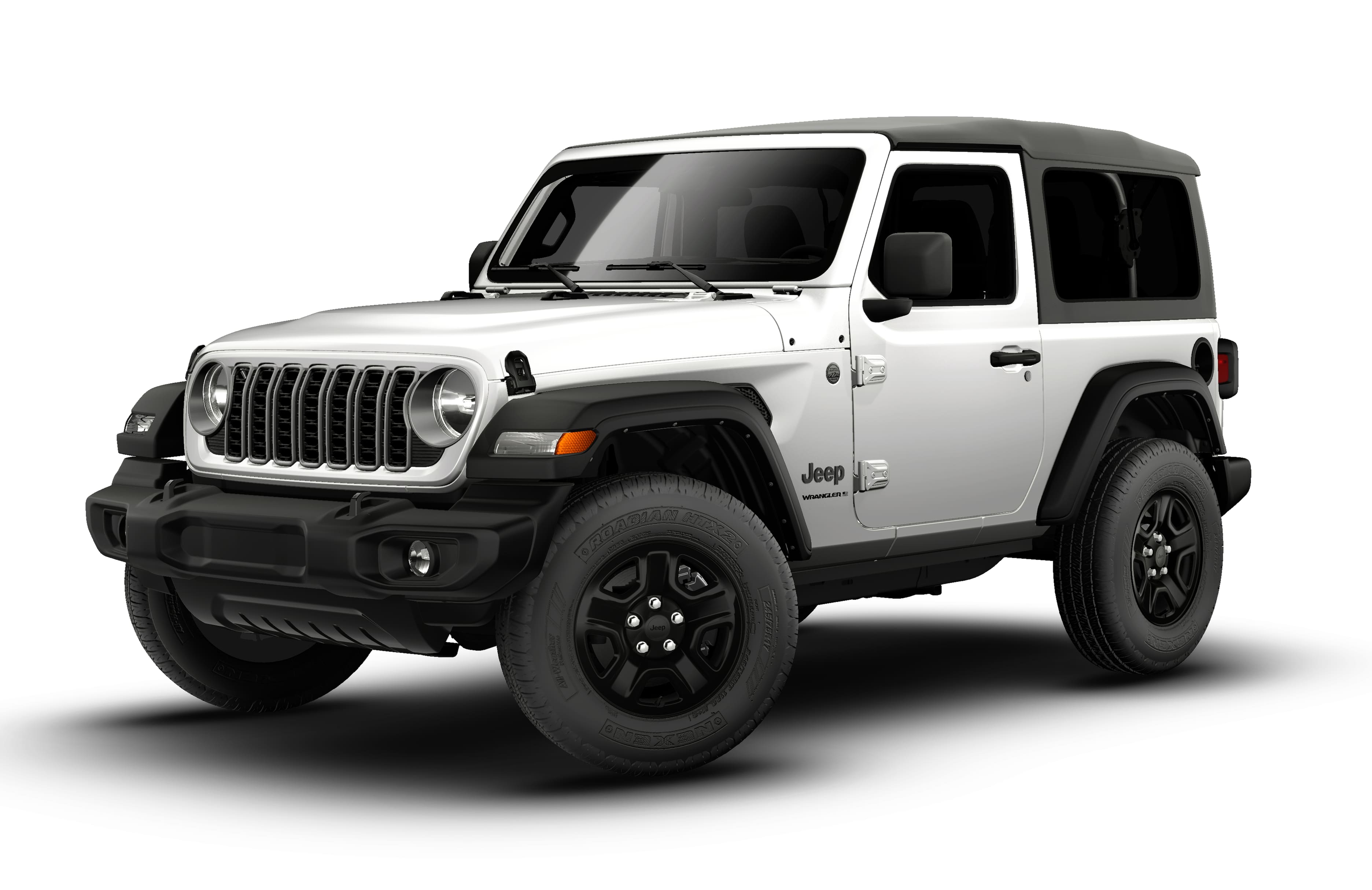 2026 Jeep Wrangler WRANGLER 2-DOOR SPORT in Bright White Clear-Coat Exterior Paint — front three-quarter view