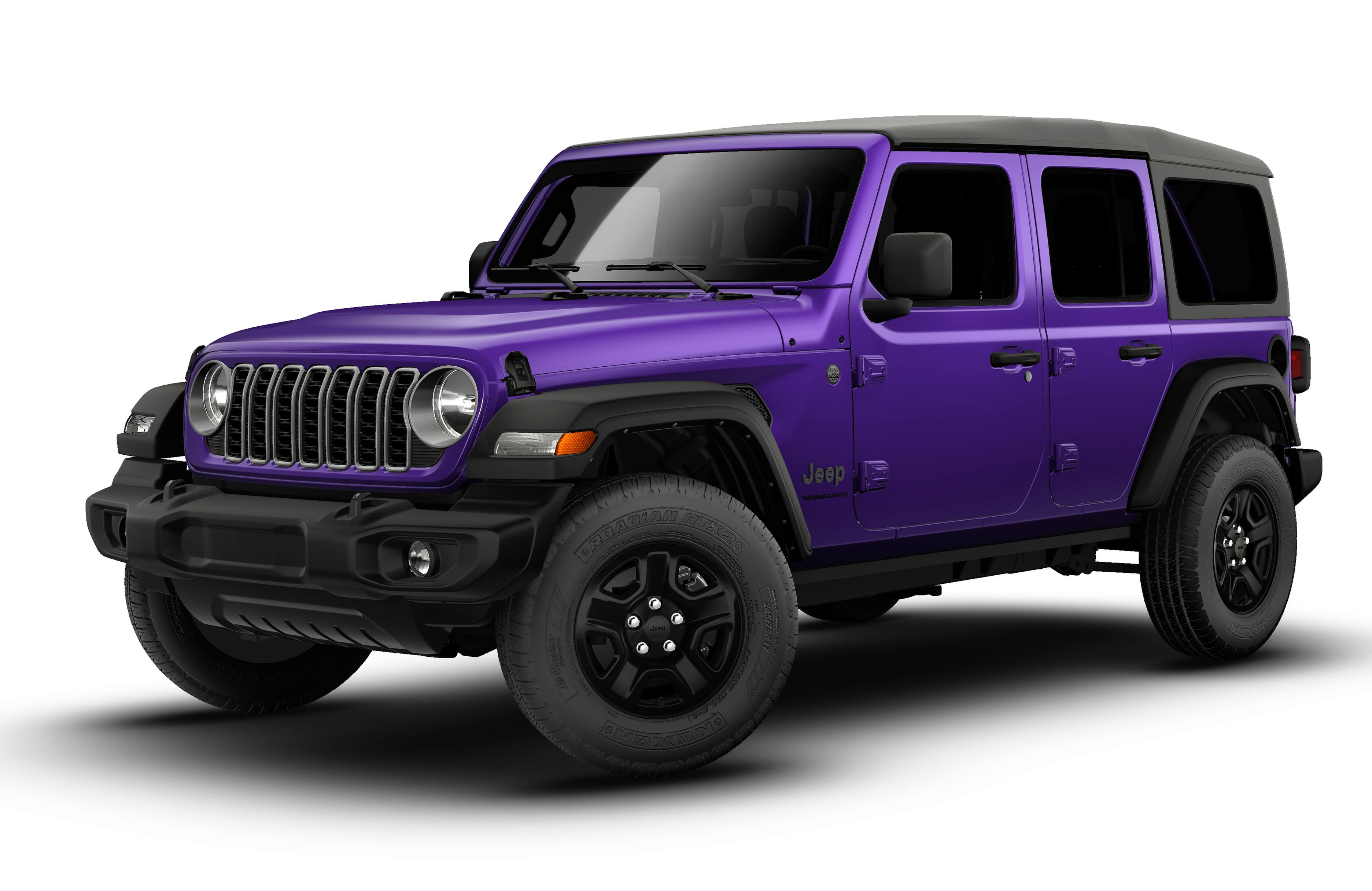 2026 Jeep Wrangler WRANGLER 4-DOOR SPORT in Reign Exterior Paint — front three-quarter view