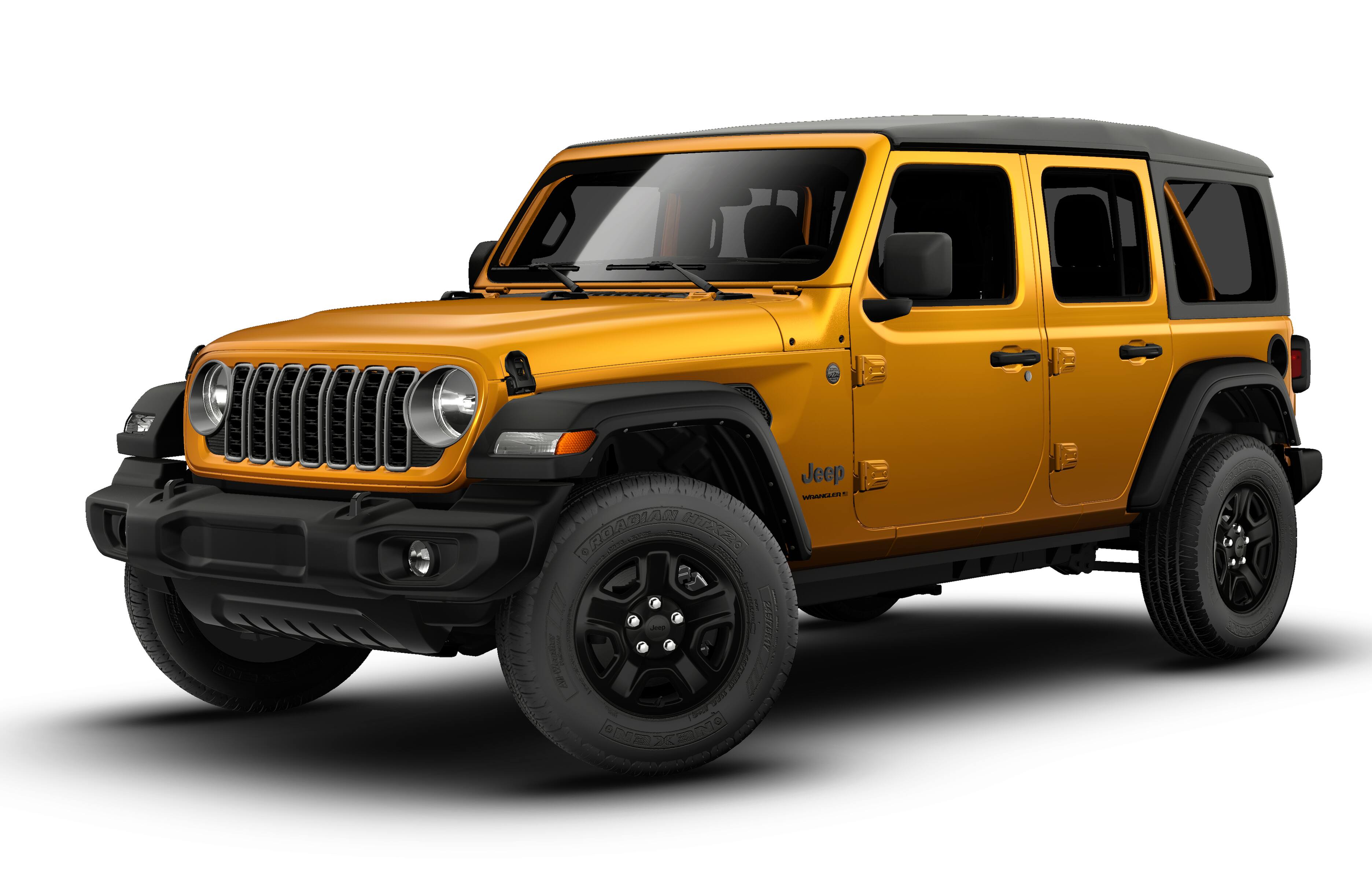 2026 Jeep Wrangler WRANGLER 4-DOOR SPORT in Goldilocks Exterior Paint — front three-quarter view