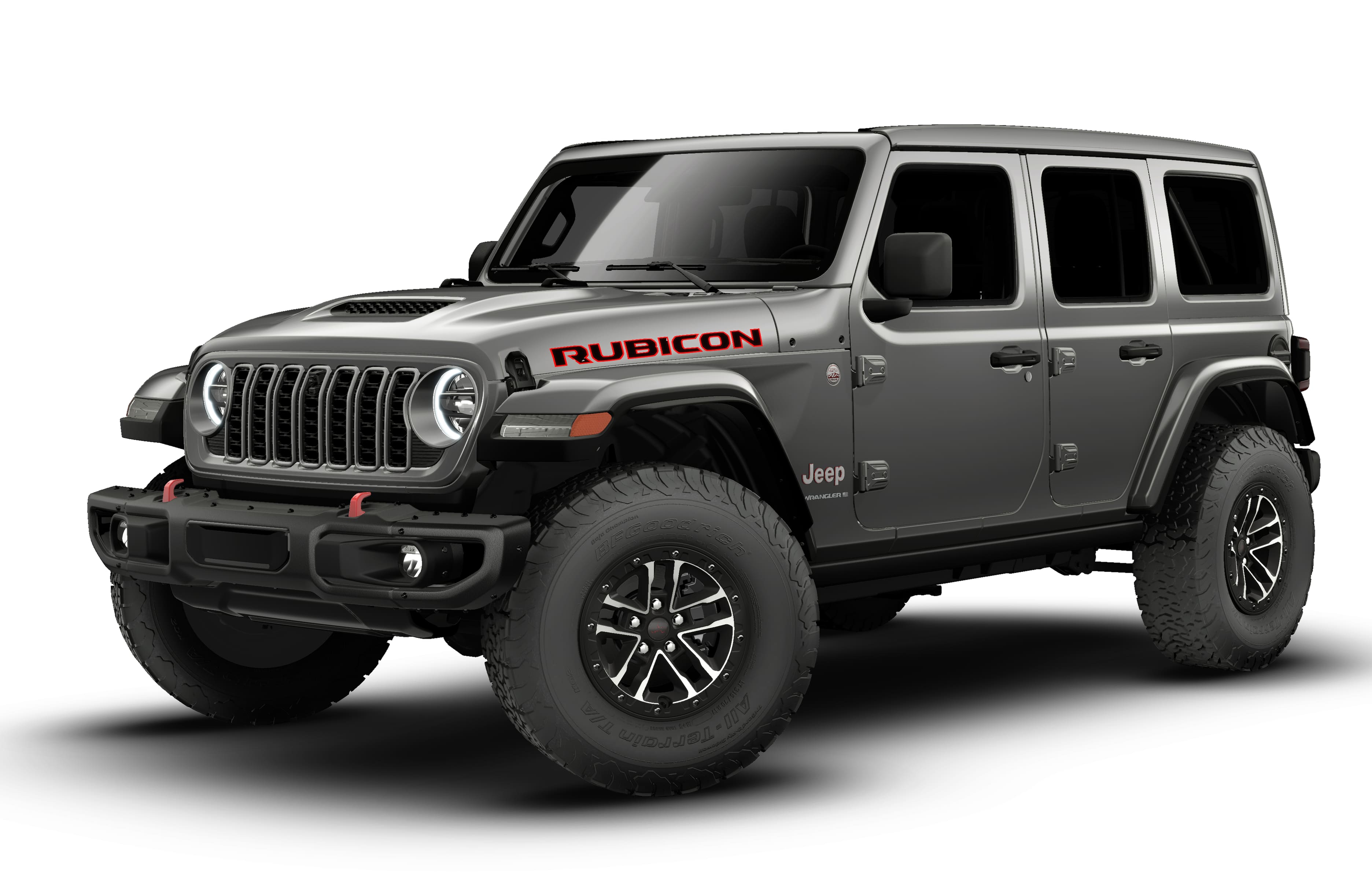2026 Jeep Wrangler WRANGLER 4-DOOR RUBICON X in Granite Crystal Metallic Clear-Coat Exterior Paint — front three-quarter view