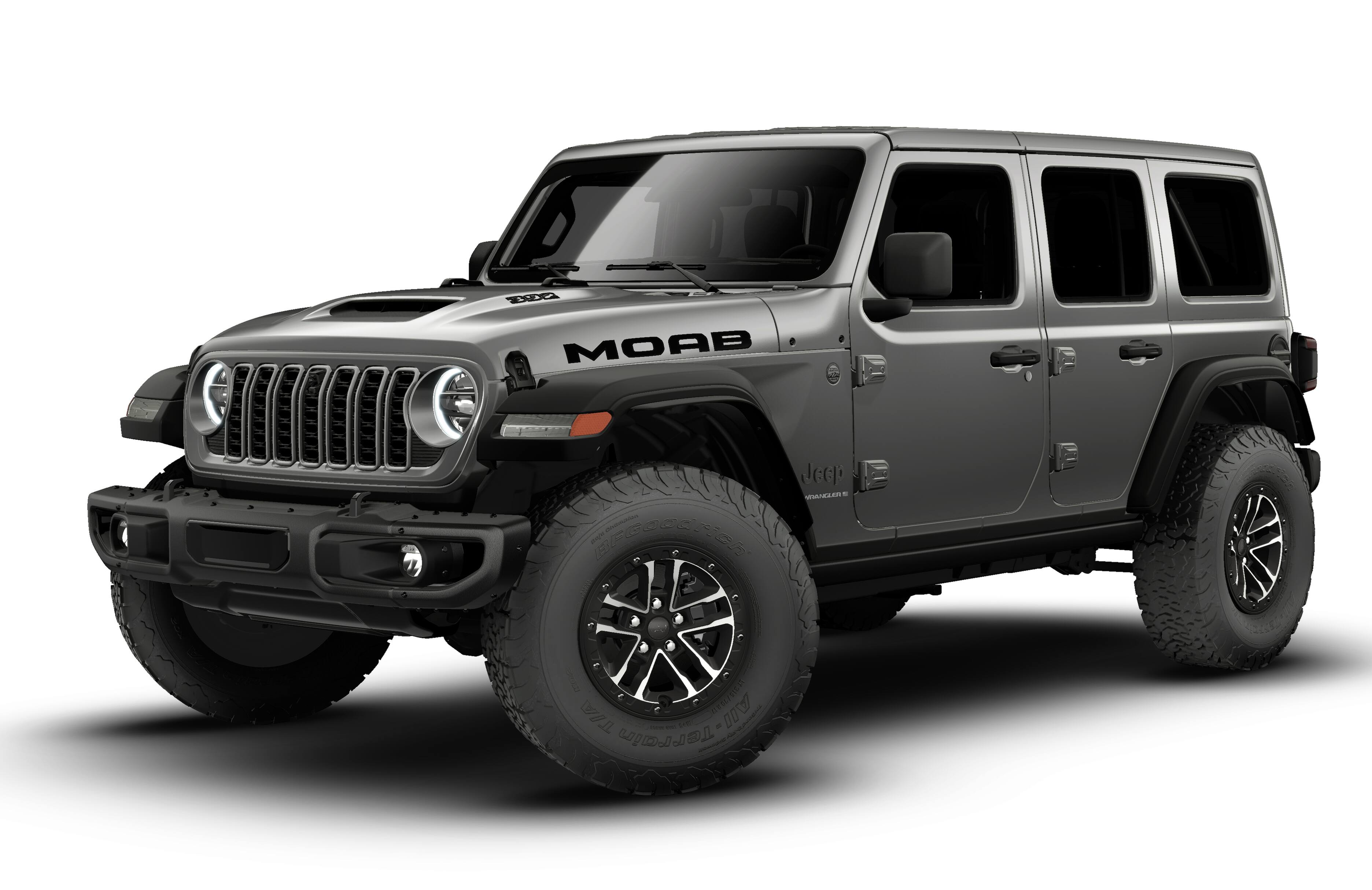 2026 Jeep Wrangler WRANGLER 4-DOOR MOAB 392 in Granite Crystal Metallic Clear-Coat Exterior Paint — front three-quarter view
