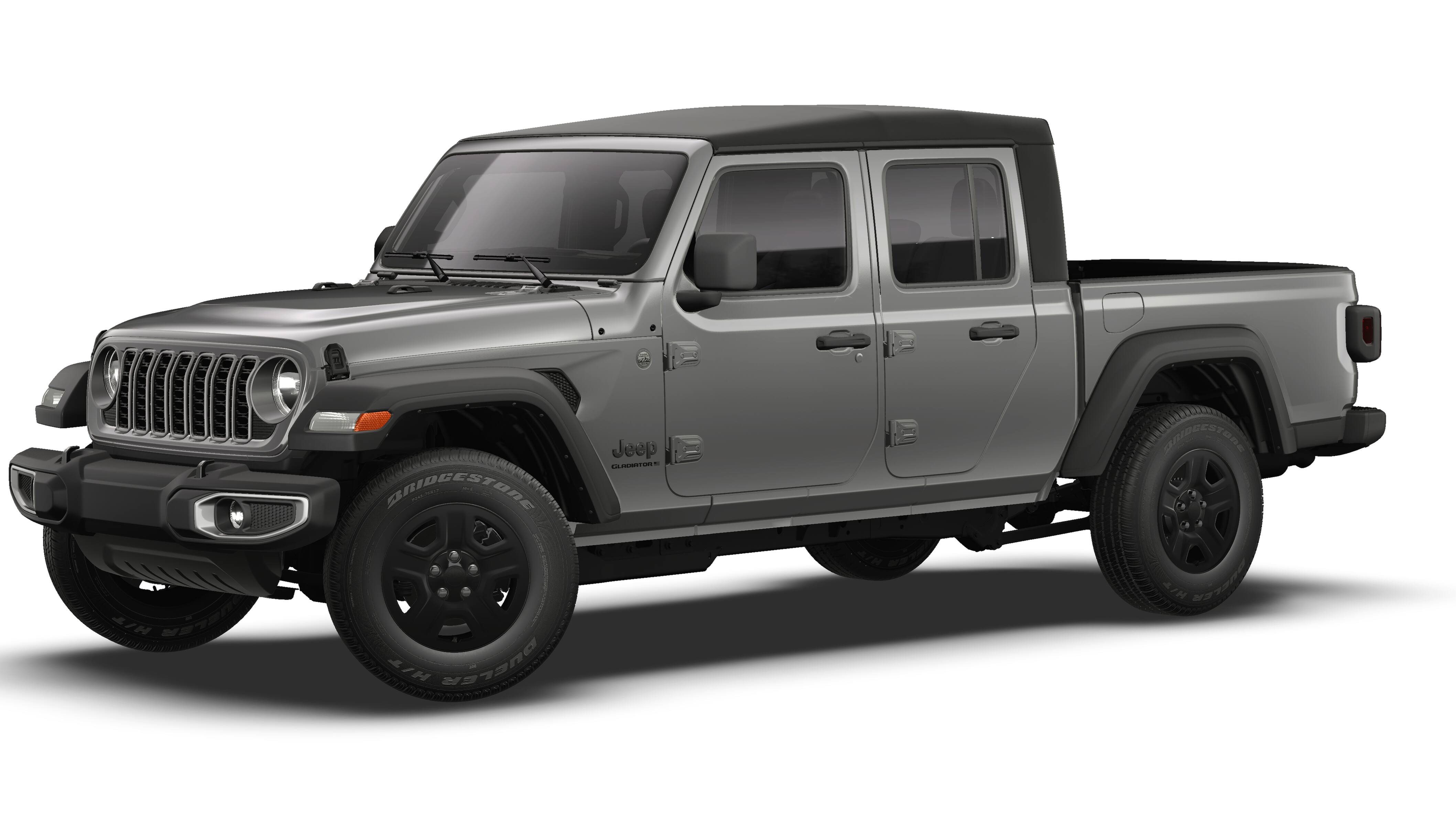 2026 Jeep Gladiator GLADIATOR SPORT 4X4 in Granite Crystal Metallic Clear-Coat Exterior Paint — front three-quarter view