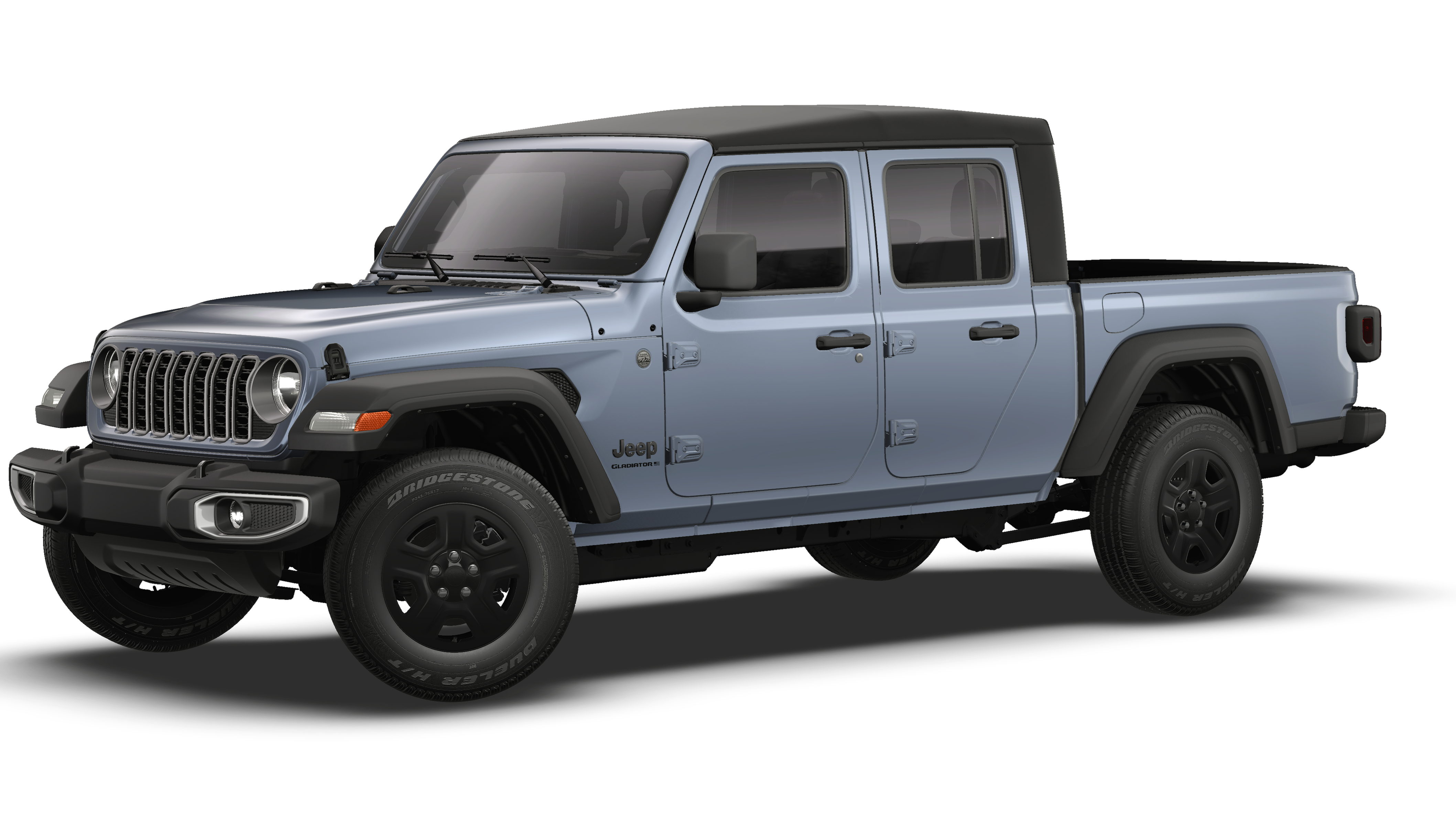 2026 Jeep Gladiator GLADIATOR SPORT 4X4 in Anvil Clear-Coat Exterior Paint — front three-quarter view