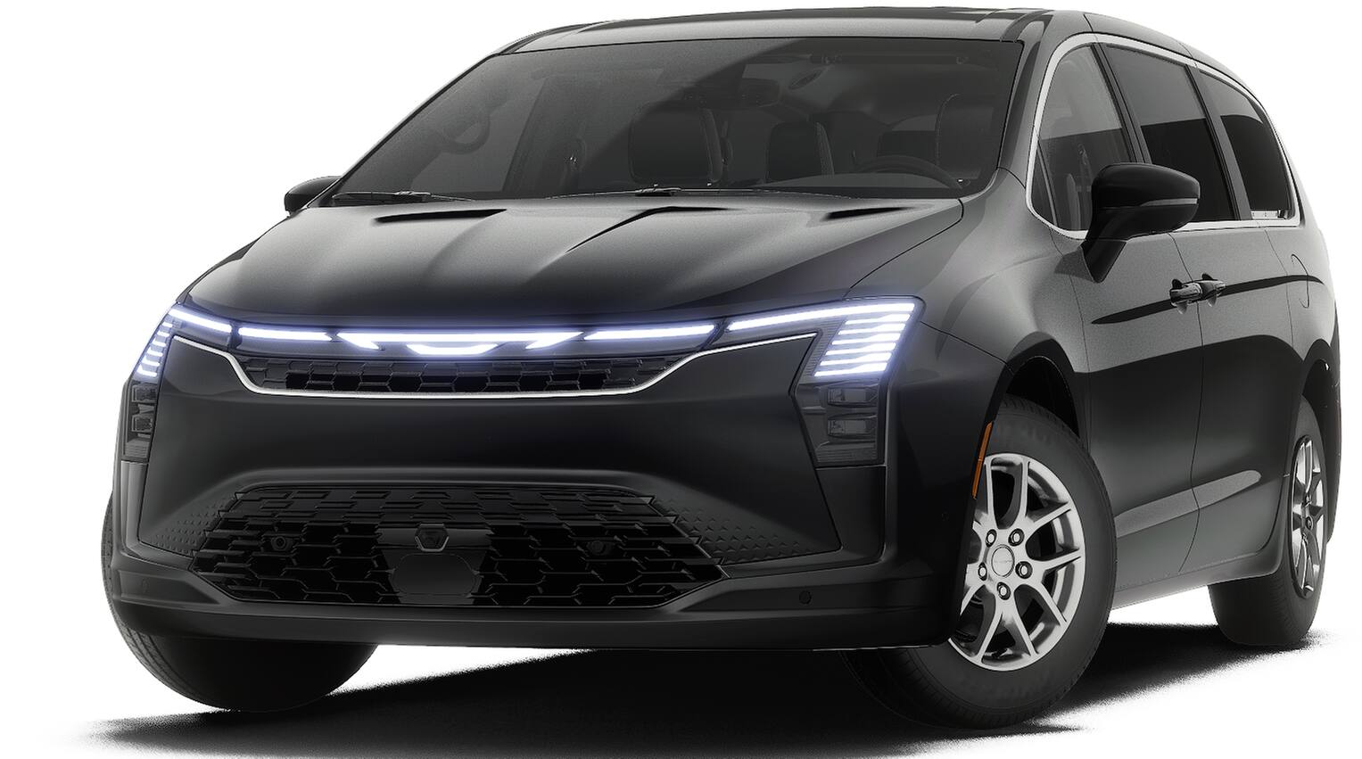 2027 Chrysler Pacifica PACIFICA SELECT in Diamond Black Crystal Pearl-Coat Exterior Paint — front three-quarter view