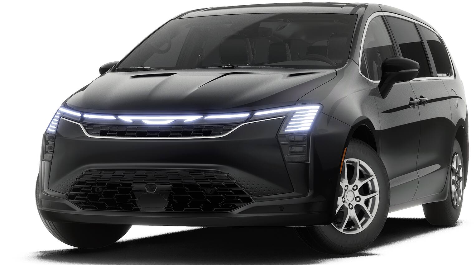 2027 Chrysler Pacifica PACIFICA SELECT in Diamond Black Crystal Pearl-Coat Exterior Paint — front three-quarter view