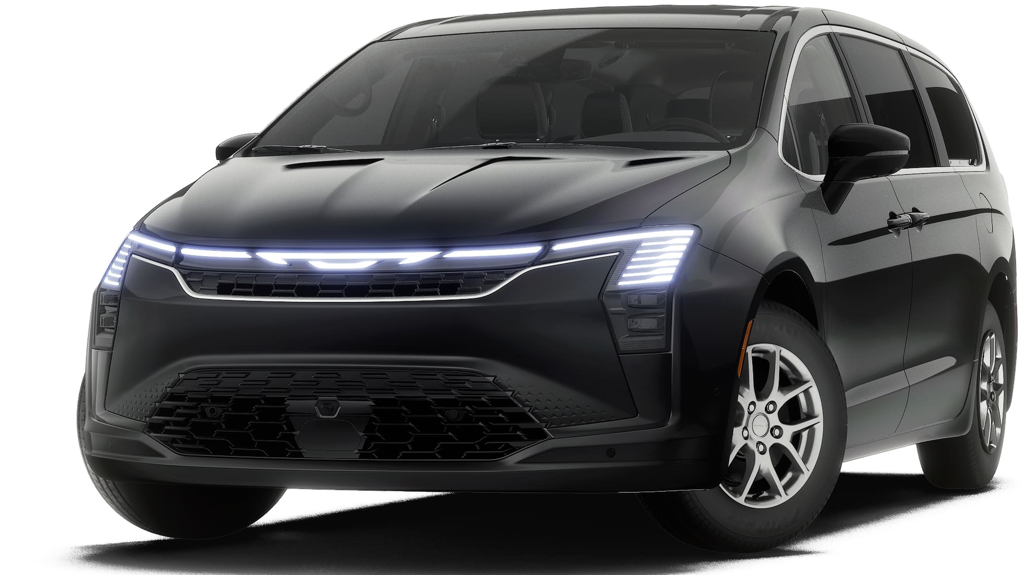 2027 Chrysler Pacifica PACIFICA SELECT in Diamond Black Crystal Pearl-Coat Exterior Paint — front three-quarter view