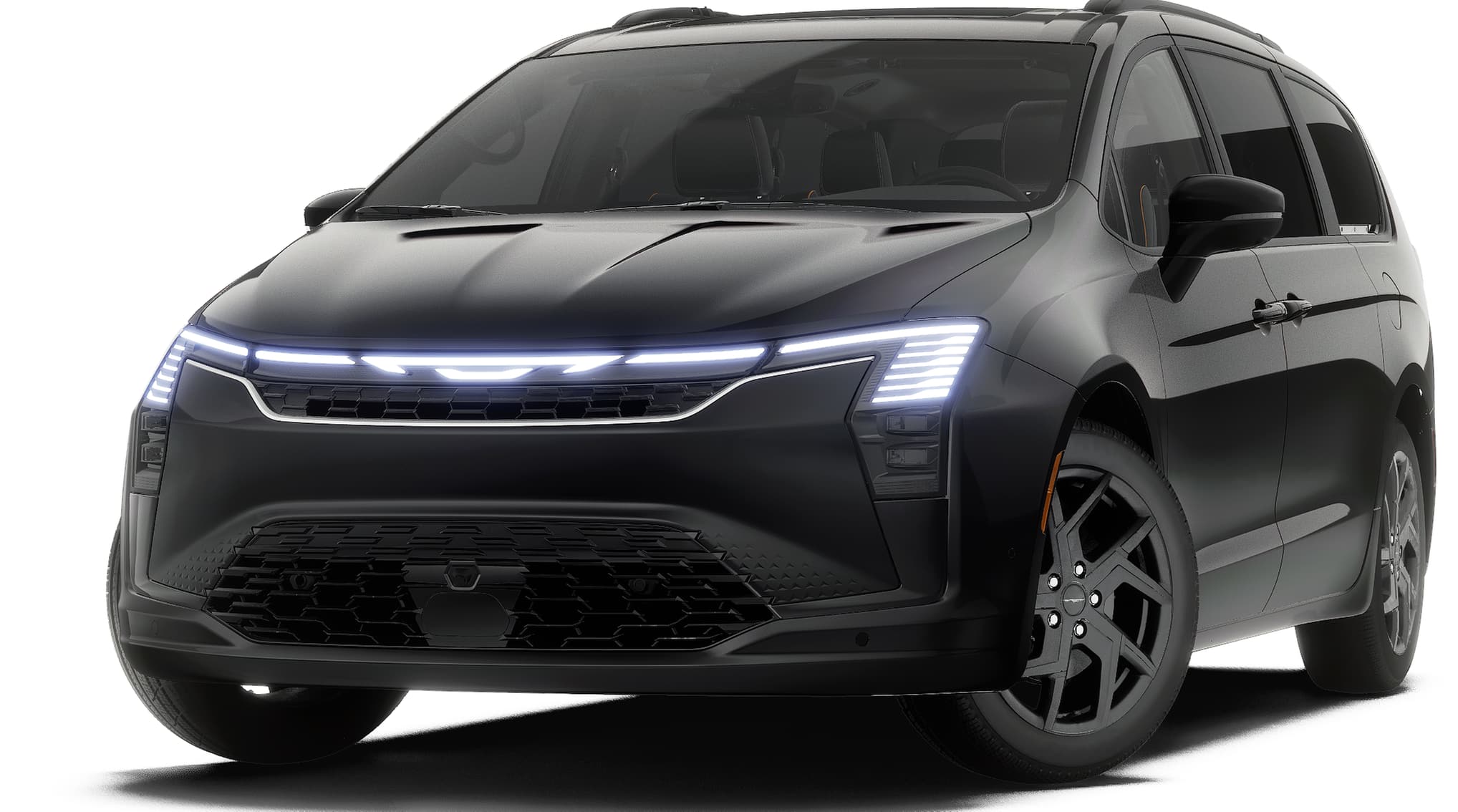 2027 Chrysler Pacifica PACIFICA LIMITED in Diamond Black Crystal Pearl-Coat Exterior Paint — front three-quarter view