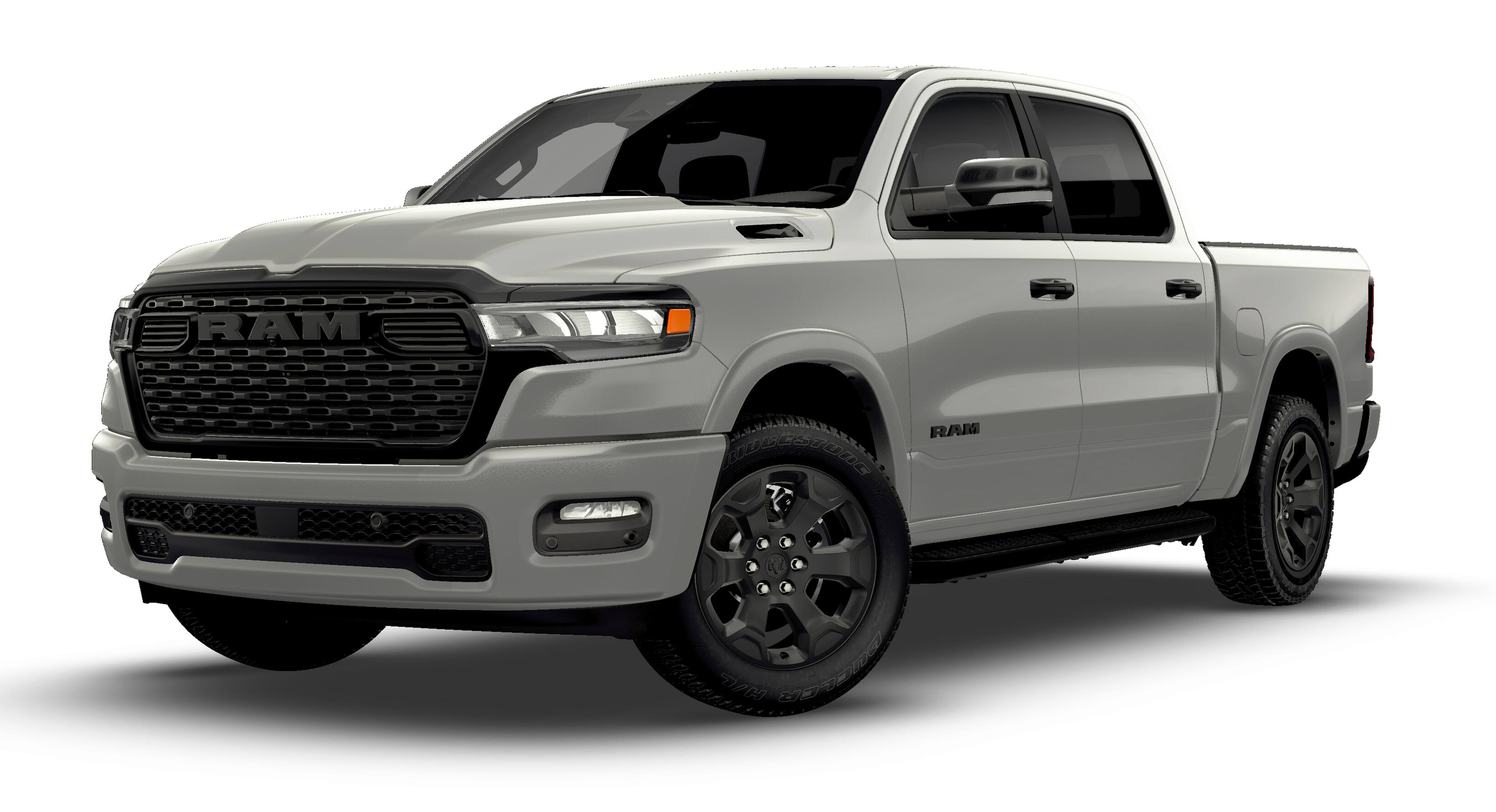 2026 RAM Ram 1500 RAM 1500 BIG HORN CREW CAB 4X2 5'7' BOX in Silver Zynith Exterior Paint — front three-quarter view
