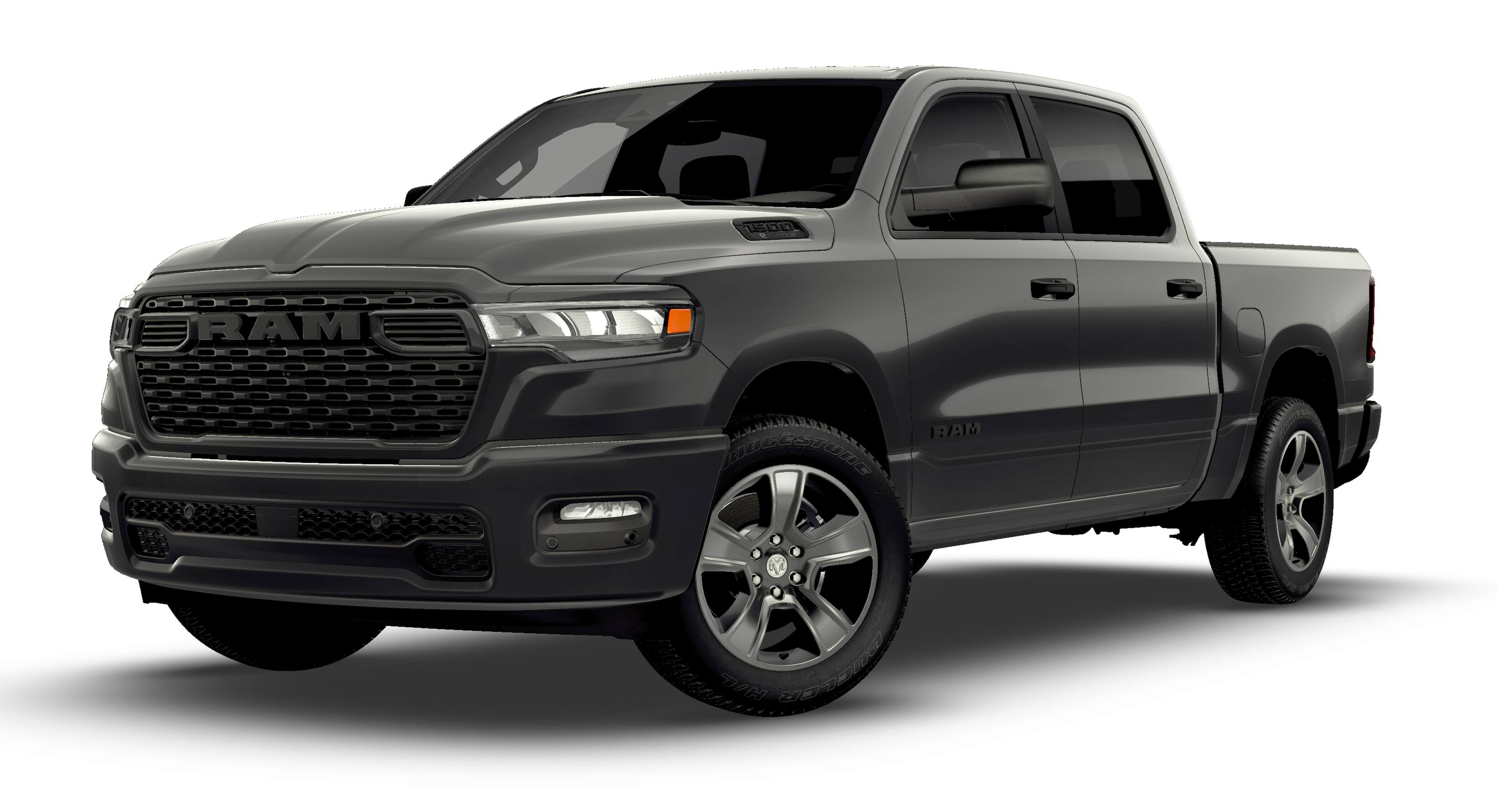 2026 RAM Ram 1500 RAM 1500 EXPRESS CREW CAB 4X2 5'7' BOX in Granite Crystal Metallic Clear-Coat Exterior Paint — front three-quarter view