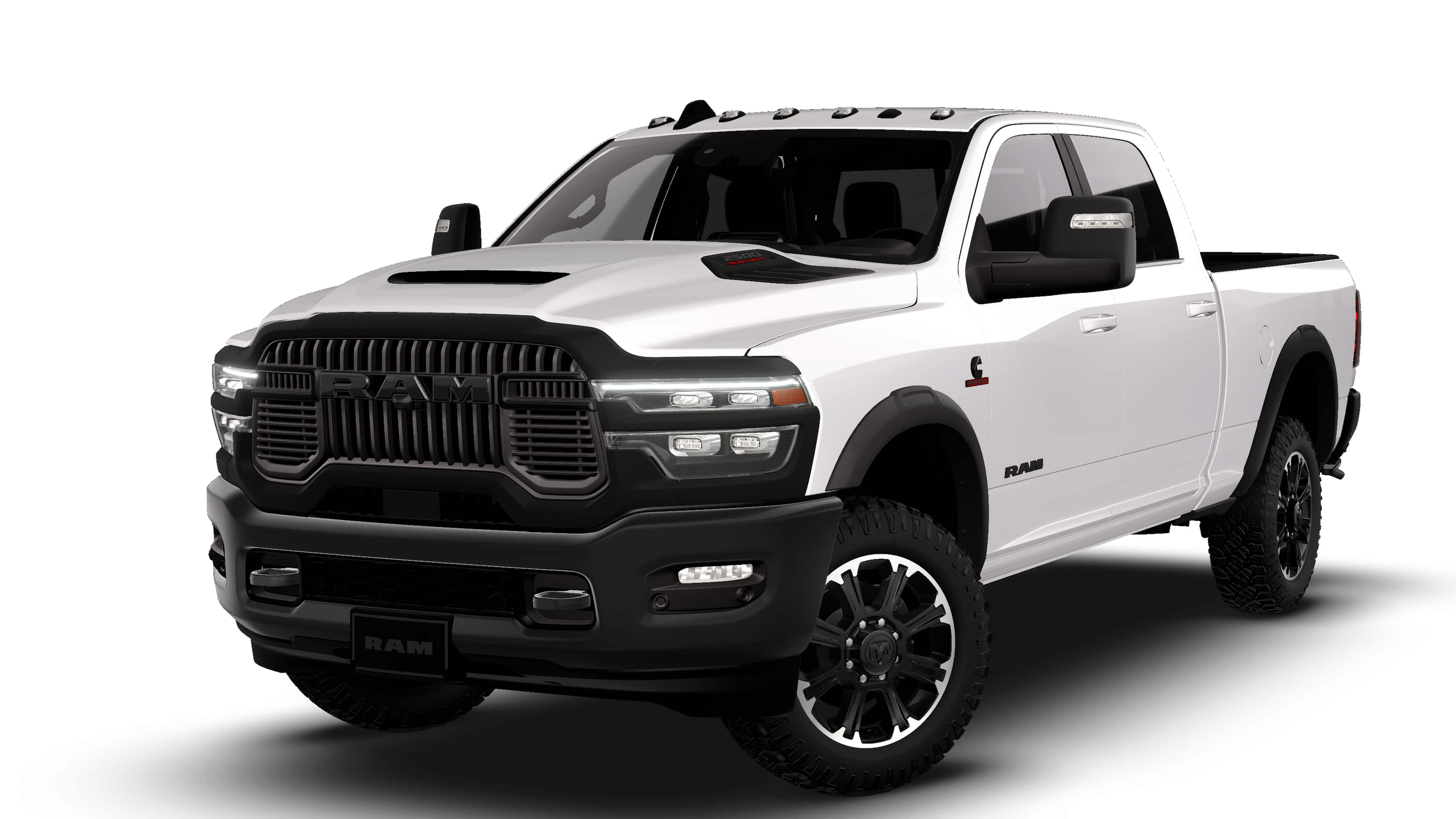 2026 RAM Ram 2500 RAM 2500 REBEL CREW CAB 4X4 6'4' BOX in Bright White Clear-Coat Exterior Paint — front three-quarter view