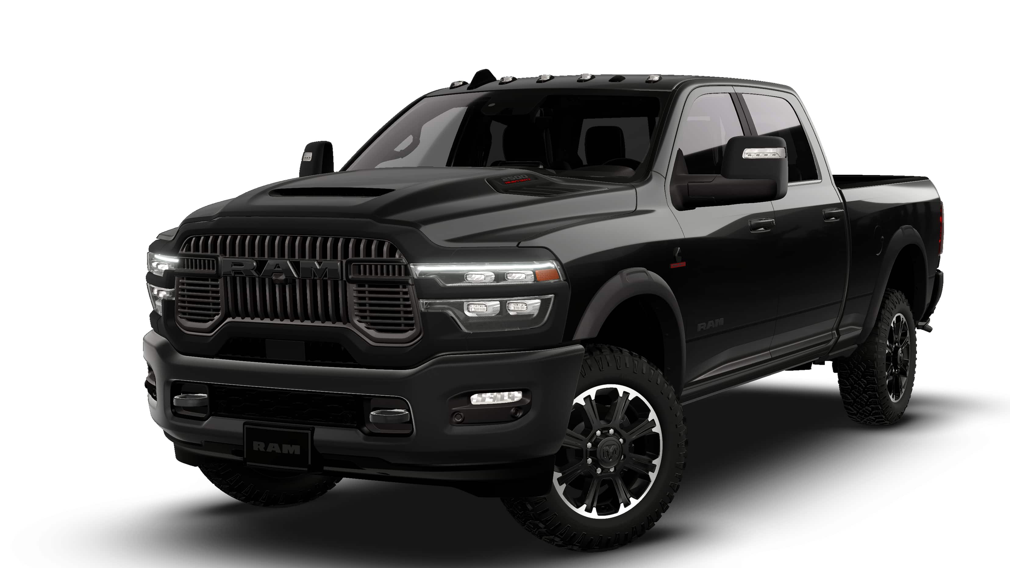 2026 RAM Ram 2500 RAM 2500 REBEL CREW CAB 4X4 6'4' BOX in Diamond Black Crystal Pearl-Coat Exterior Paint — front three-quarter view
