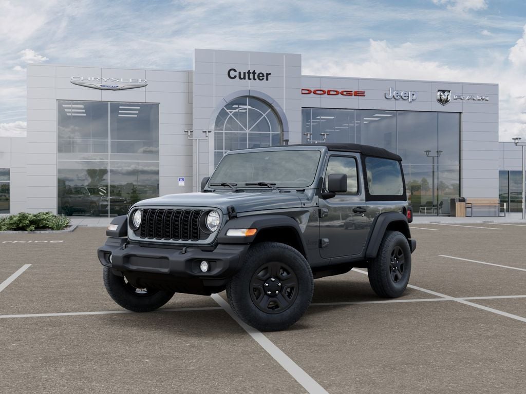 2026 Jeep Wrangler WRANGLER 2-DOOR SPORT in Anvil Clear-Coat Exterior Paint — front three-quarter view