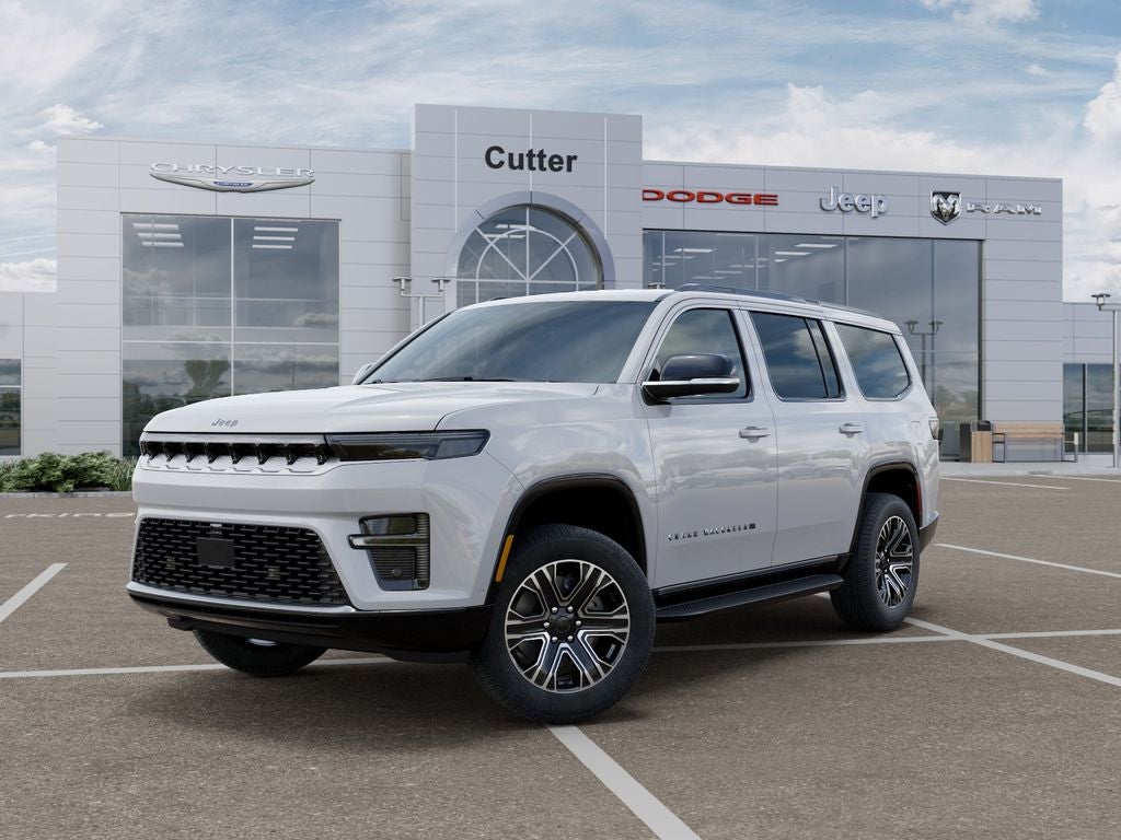 2026 Jeep Grand Wagoneer GRAND WAGONEER 4X2 in Bright White Clear-Coat Exterior Paint — front three-quarter view