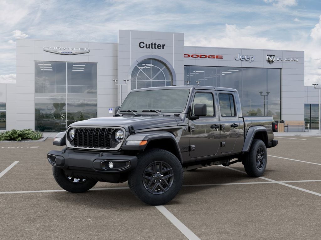 2026 Jeep Gladiator GLADIATOR SPORT S 4X4 in Granite Crystal Metallic Clear-Coat Exterior Paint — front three-quarter view