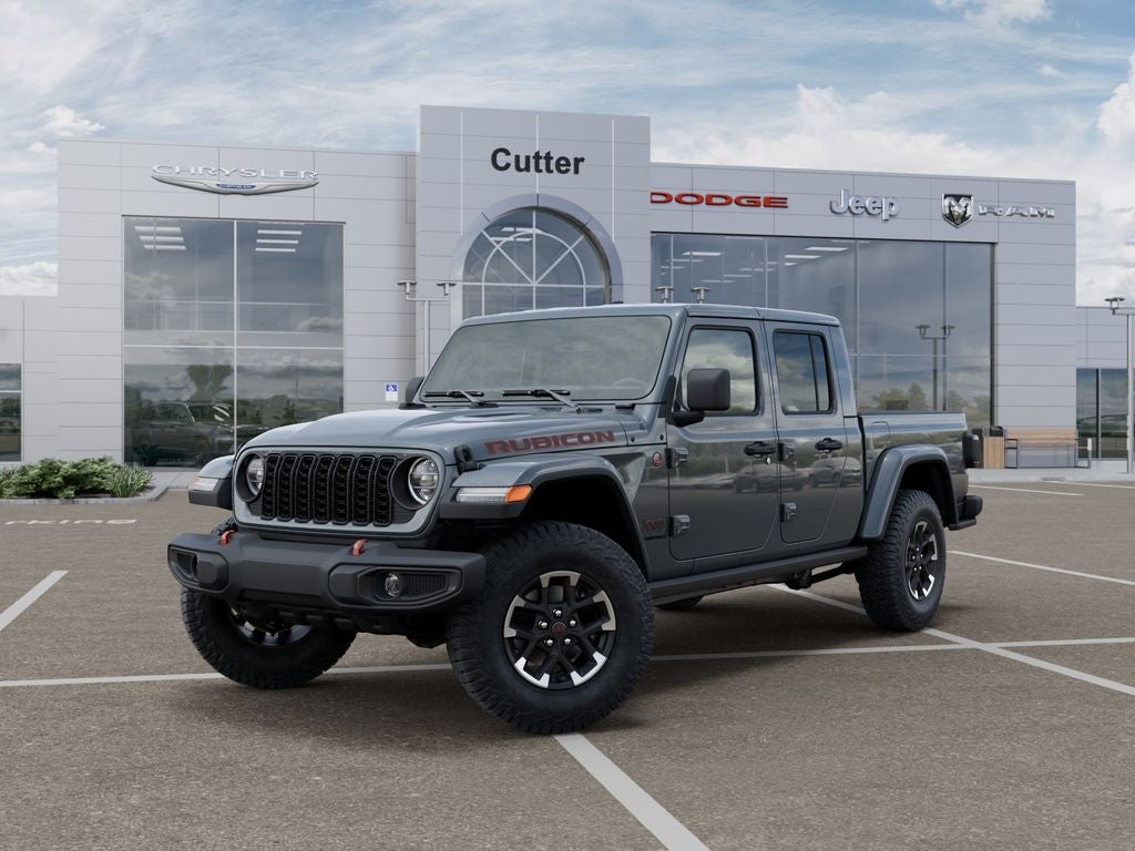 2026 Jeep Gladiator GLADIATOR RUBICON 4X4 in Anvil Clear-Coat Exterior Paint — front three-quarter view