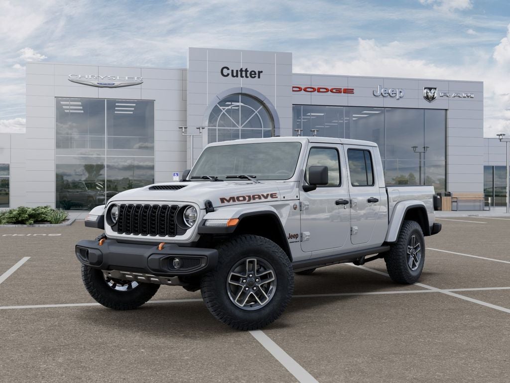 2026 Jeep Gladiator GLADIATOR MOJAVE 4X4 in Bright White Clear-Coat Exterior Paint — front three-quarter view