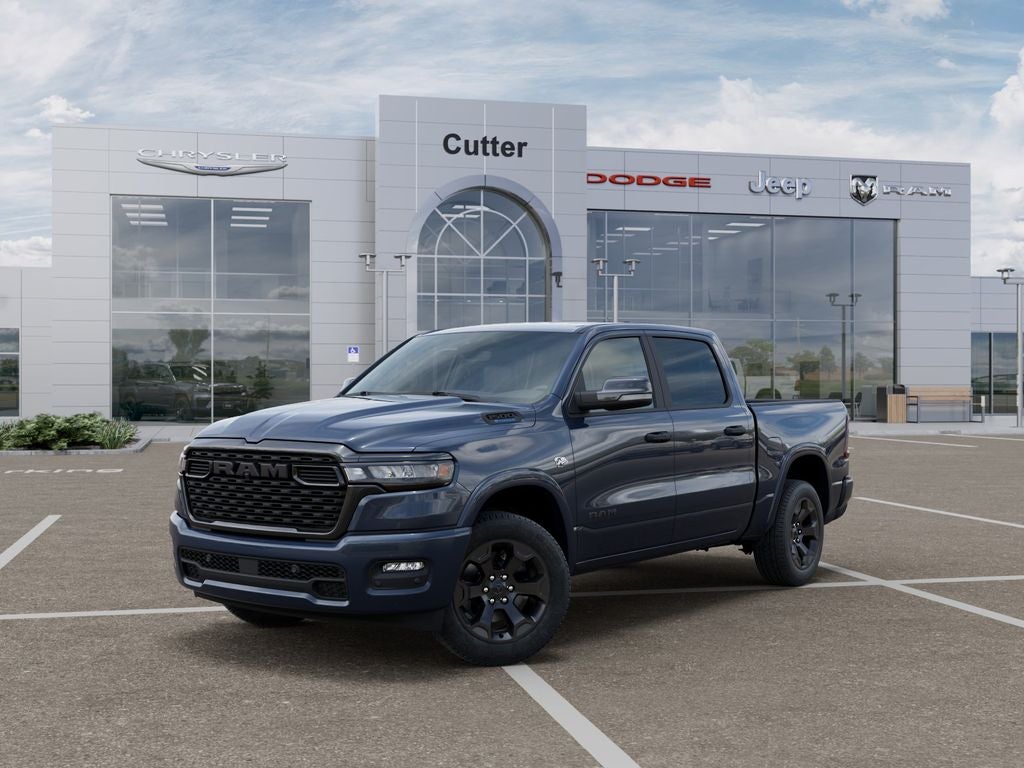2026 RAM Ram 1500 RAM 1500 BIG HORN CREW CAB 4X2 5'7' BOX in Forged Blue Metallic Exterior Paint — front three-quarter view