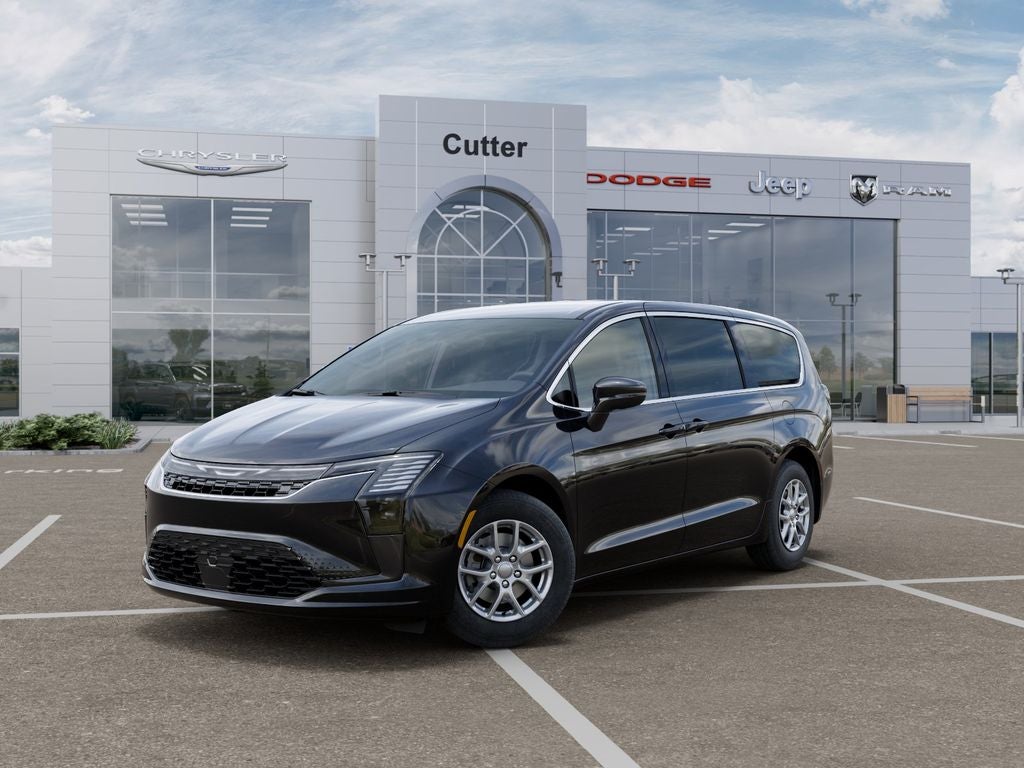 2027 Chrysler Pacifica PACIFICA SELECT in Diamond Black Crystal Pearl-Coat Exterior Paint — front three-quarter view