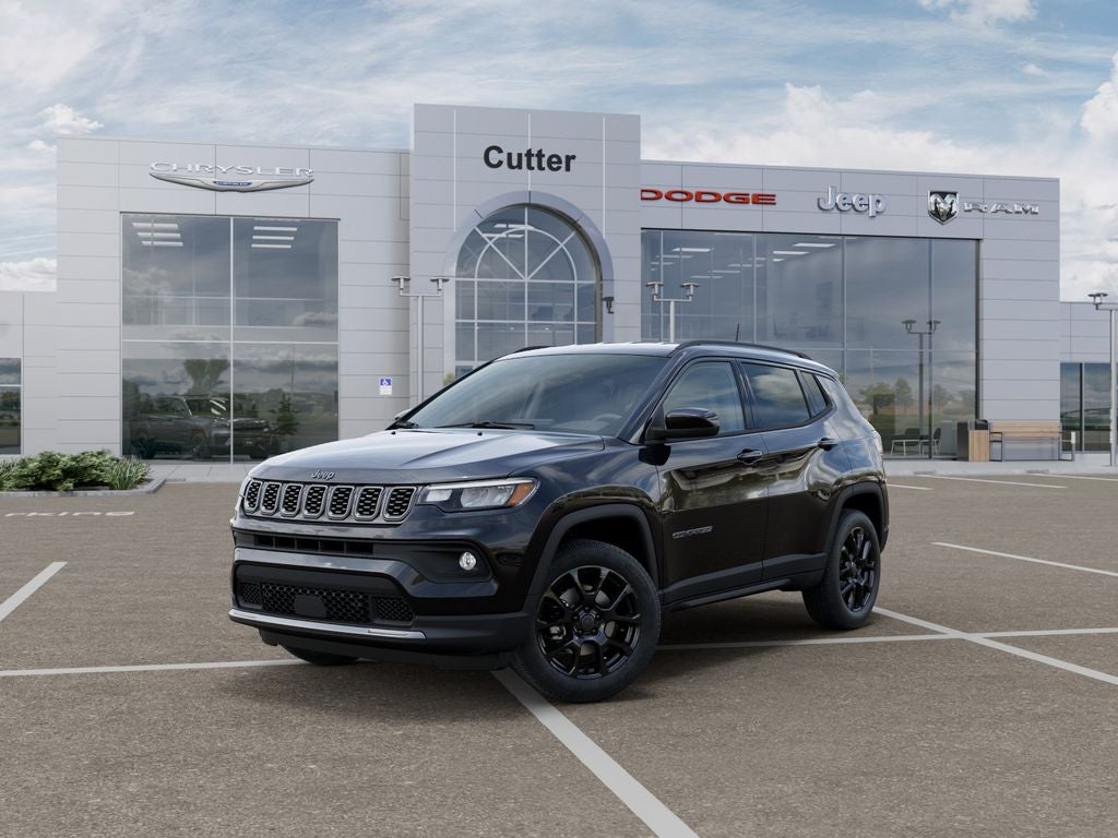 2026 Jeep Compass COMPASS LATITUDE ALTITUDE 4X4 in Diamond Black Crystal Pearl-Coat Exterior Paint — front three-quarter view