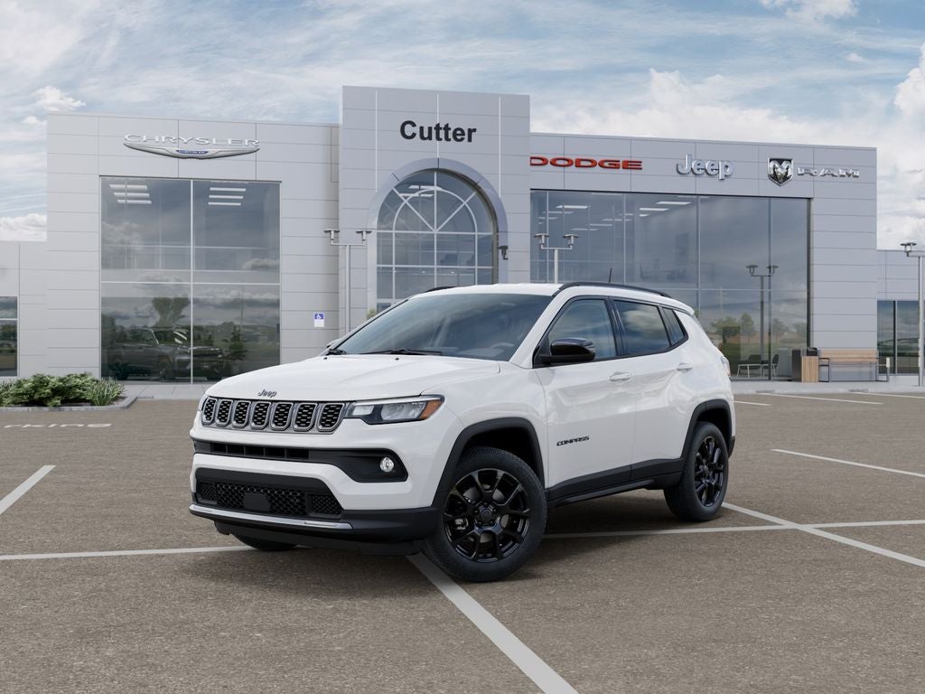 2026 Jeep Compass COMPASS LATITUDE ALTITUDE 4X4 in Bright White Clear-Coat Exterior Paint — front three-quarter view